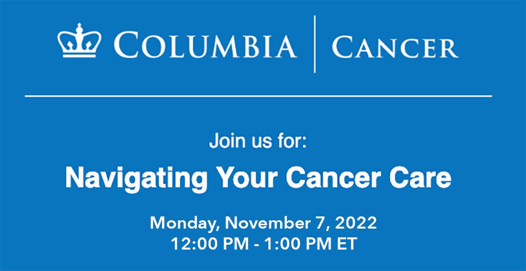 Liferaftgroup's tweet photo. The Navigating Your Cancer Care webinar presented by Columbia Cancer has been rescheduled for Nov. 8 at noon ET. Dr. Gary Schwartz & Norman J. Scherzer are the featured speakers. @columbiacancer Register: https://t.co/vSjAelskez
#navigatingcancer #canceragnostic #sarcoma https://t.co/ueVpBlaklq
