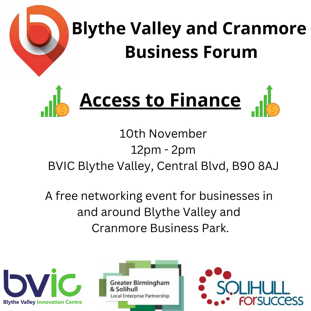 SolforSuccess's tweet photo. Businesses based in and around Blythe Valley and Cranmore are invited to join us at our next forum on the 10th November. 

Register here 👉 https://t.co/fZvkNiS7Qt https://t.co/zIfEE3lVqd