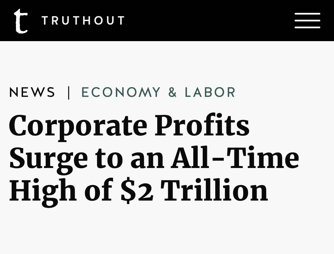 Corporations: “We have no choice but to raise prices due to inflation!”

Also corporations: