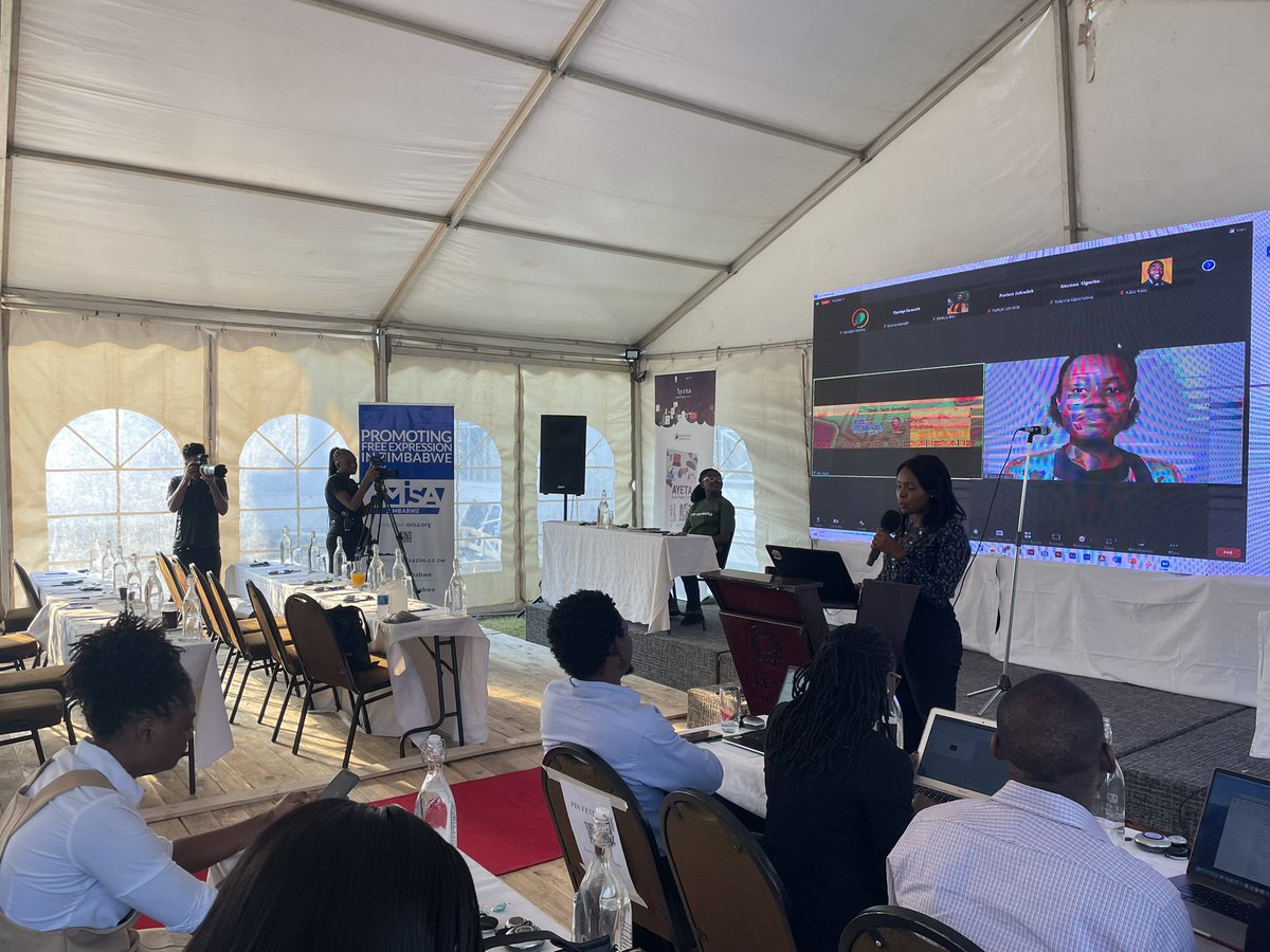 misazimbabwe's tweet photo. Happening Now!
The finals of the interregional debate competition organized by @ParadigmHQ as part of the #PINFestival2022 that we are co-hosting. The motion for the debate is whether state digital surveillance should take priority over personal privacy! https://t.co/hZr6HiyCNE