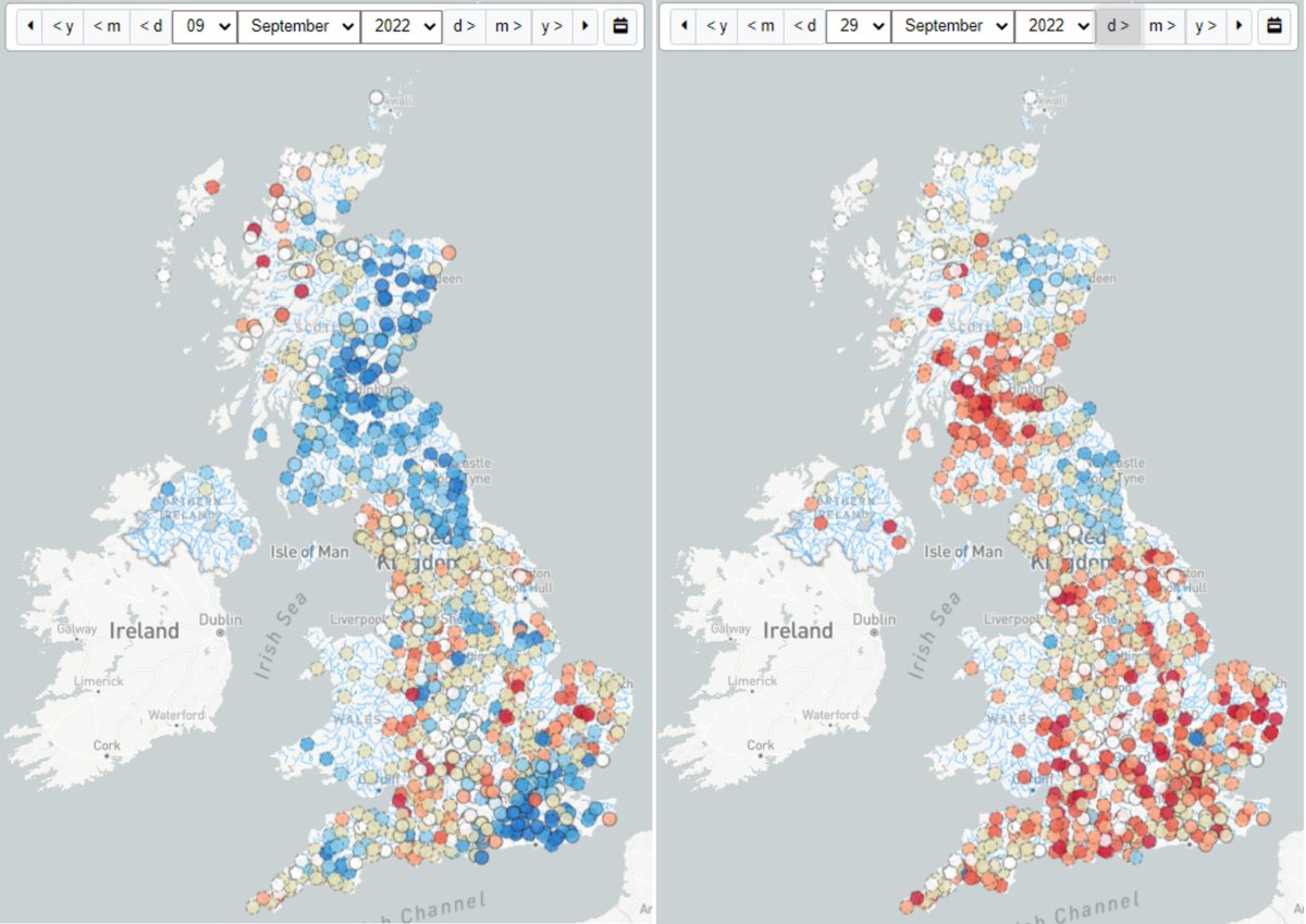 UK_CEH's tweet photo. Autumn is when water resources normally start to be replenished but, despite recent rain, parts of the UK remain in drought status. 

In our new blog post, we assess the current situation and look ahead to what might happen over the coming months https://t.co/RA164RFewT https://t.co/gWhvPnlbpO