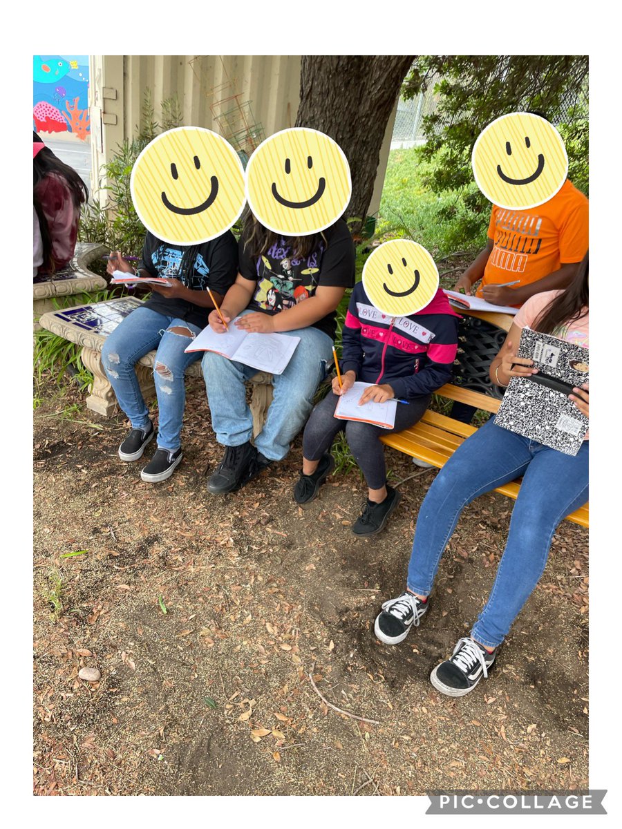 HackettAudra's tweet photo. We’ve been participating in the #writeout through @WRITE_Center this week in 5th grade. Full STEAM ahead! We’re loving learning about how trees communicate and being in our school garden! @sdschools https://t.co/h99IZw7ic0