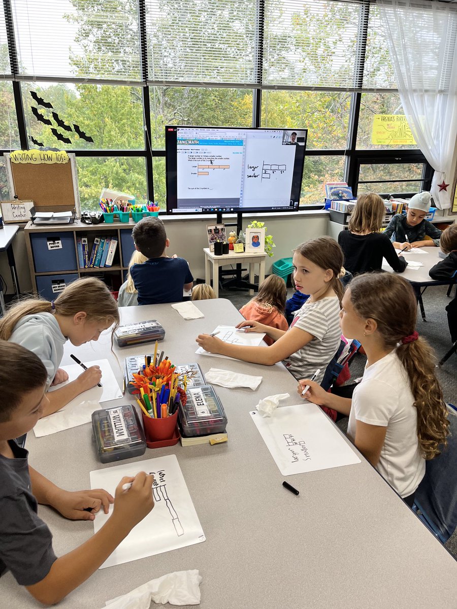 Working on multiplicative word problems in a live workshop with Greg Tang today! We agree, Mr. Tang is the best! #gregtang #mathisfun