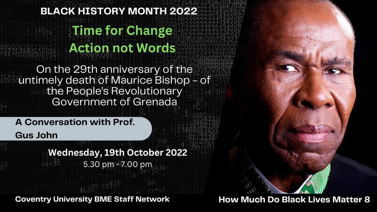 AnnetteHayCU1's tweet photo. Joing @CovUni_BME for an engaging conversation with Professor Gus John, who will be talking about why it's 'Time for Change' and why we need more 'Action, not Words' Register Here: https://t.co/XNgPEb7D2B https://t.co/I5fDrCMSWm