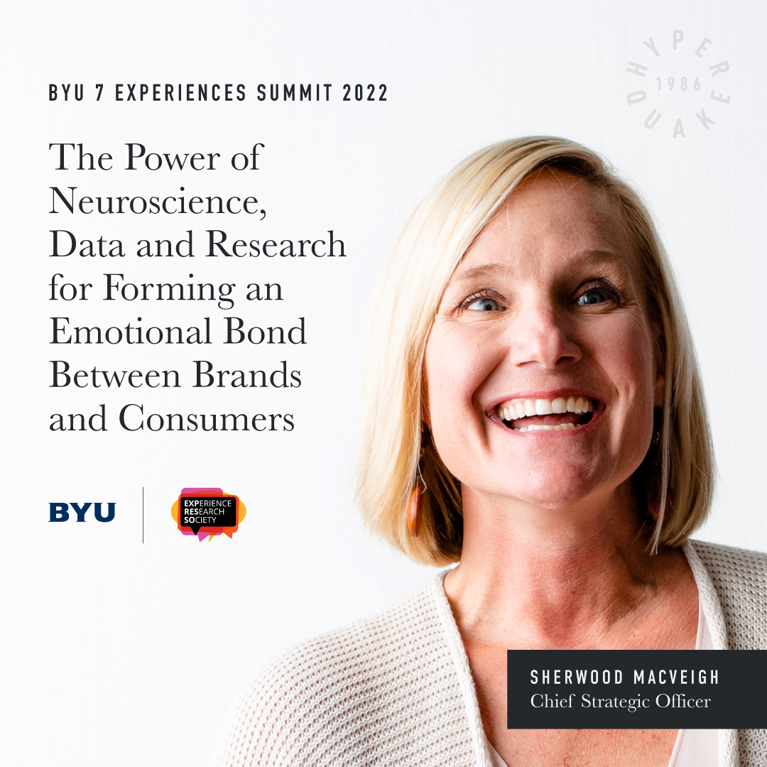 Sherwood MacVeigh, our Chief Strategic Officer (aka: Brand Strategy Boss), is speaking at the 7 Experiences Research Summit at BYU today. The summit is the annual gathering of the Experience Research Society.