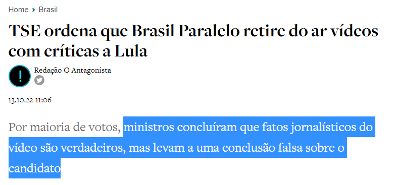 fernandoulrich's tweet photo. Notícias verdadeiras que levam a conclusões lógicas, mas desfavoráveis ao sujeito, não podem ser veiculadas?

Passamos da era das fakenews, o problema agora é fakethoughts.

Agora não importa se a notícia é verdadeira, o problema é a conclusão na cabeça de quem lê os fatos. https://t.co/3uuEsJh3yv