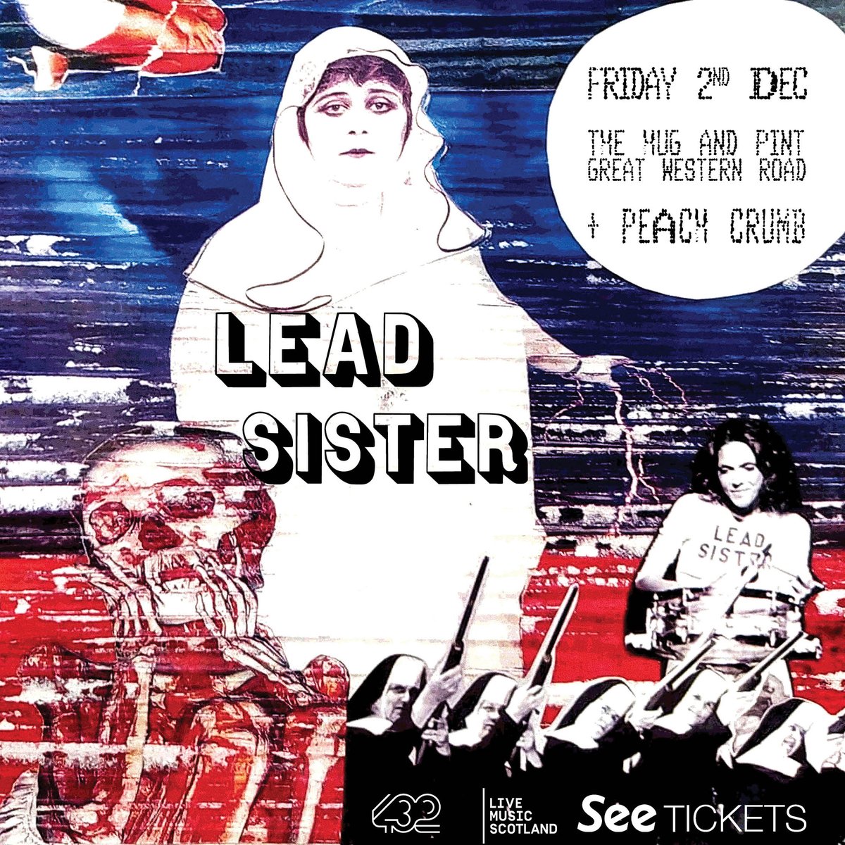 Lead Sister is a new Folk Punk project from ex Sons and Daughters/Arab Strap vocalist @adelebethel . They play The Hug and Pint Friday the 2nd of December. For fans of - PJ Harvey/Leonard Cohen/Guided By Voices Buy tickets here !- bit.ly/3RSrLbT