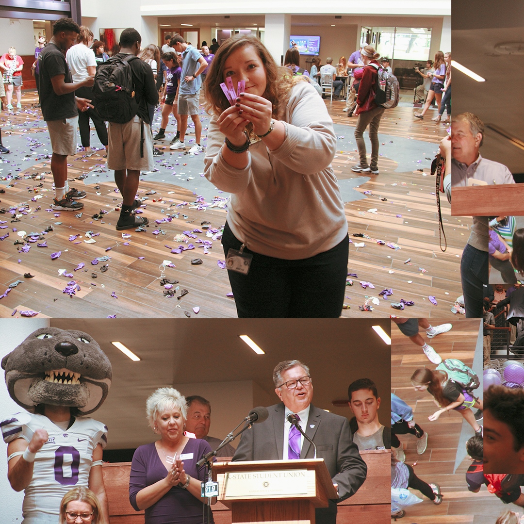 kstate_union's tweet photo. Insane that The Union Renovation Celebration was 5 years ago! Time flies when you're having fun 😊
#kstate #mhk #williewithu #tbt #reno #celebrate https://t.co/QELoNDPIvM