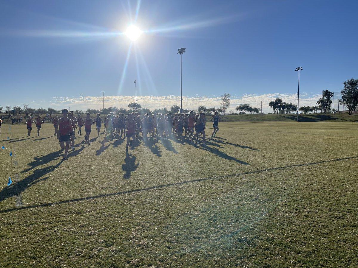 CSHSAthletics1's tweet photo. Varsity Girls and Boys @CSHS_FalconsXC have kicked off on their runs! Let’s go Falcons! #FalconAwesome #RespecttheRun @cort_monroe @nancydiab11 @CaveCreekUSD93 @CSHS_Falcons @CSFalconsNest https://t.co/zoJ6yhqPYD