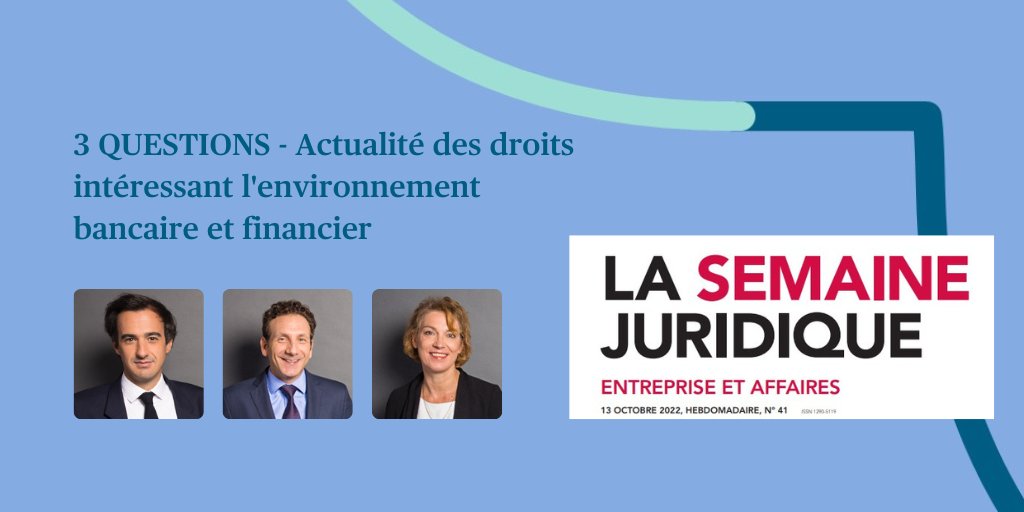 twobirdsFR's tweet image. 📖 Nos associés R. de Ménonville, N. Morelli et S. Weiler répondent à 3 questions de la JCP E sur l'actualité du droit bancaire et financier 👇 (Accès abonnés)
 #PGE #procédurescollectives #hydrogène #droitbancaire #Banque360 
@JCPEntreprise 
  2bird.ly/3etV5Yk