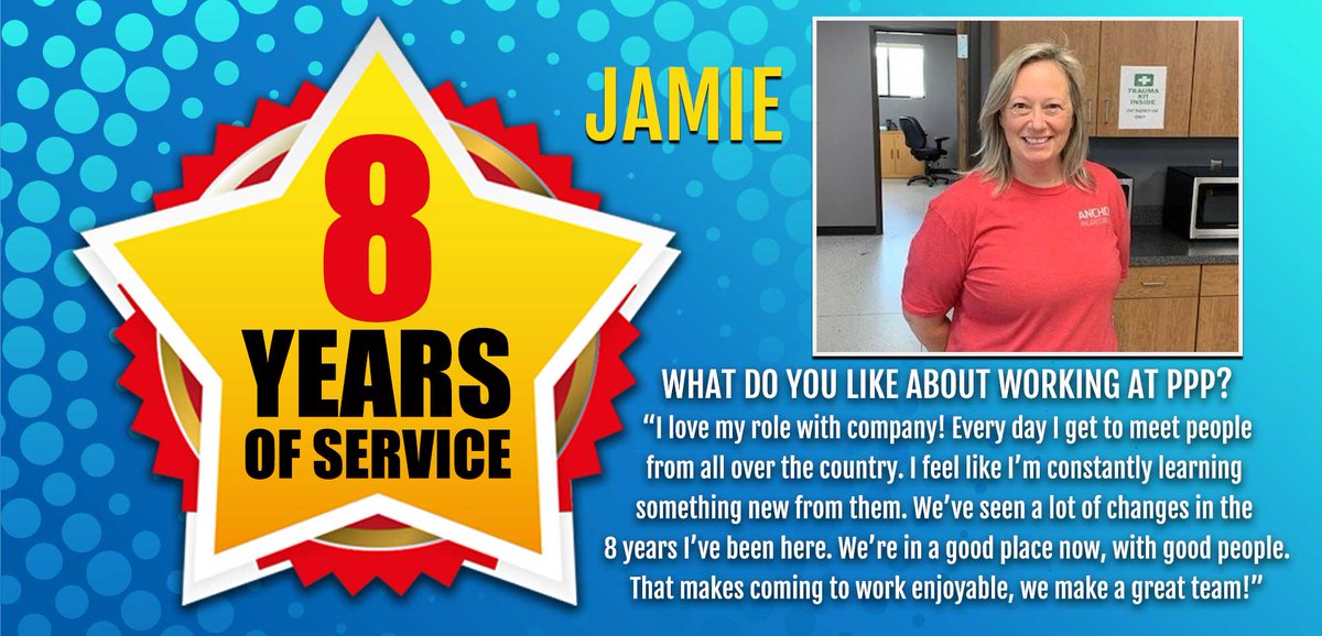 Performance_Pet's tweet photo. Congratulations Jamie, on your work anniversary with us! Your hard work is on display every day, and we truly appreciate your dedication. https://t.co/ge7OKGpCau