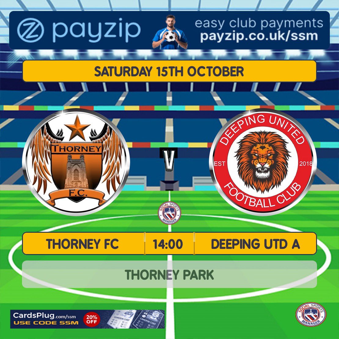 It’s that time of the week again, this week we travel to Thorney who are proving to be a force to be reckoned with in the league. With a much depleted squad this week it proves to be a tough game for the lads but hopefully togetherness will see us through! Up the Deeping! 🦁⚽️💪