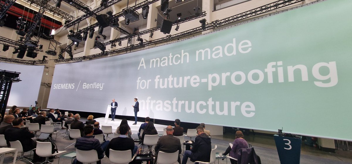 Kevin O'Donovan, I'm done here, see ye on Bluesky. (@kevin_odonovan) on Twitter photo "<a href="/Siemens/">Siemens</a> / <a href="/BentleySystems/">Bentley Systems, Inc</a>, a match made for future-proofing Infrastructure"
Excellent session from <a href="/PeterKoerte/">Peter Koerte</a> & Nicholas Cumins
#Impressive 'art of the possible' when it comes to #DigitalTwin tech from both companies 👍
#IndustrialMetaverse
#SiemensXcelerator #SIEx "<a href="/Siemens/">Siemens</a> / <a href="/BentleySystems/">Bentley Systems, Inc</a>, a match made for future-proofing Infrastructure"
Excellent session from <a href="/PeterKoerte/">Peter Koerte</a> & Nicholas Cumins
#Impressive 'art of the possible' when it comes to #DigitalTwin tech from both companies 👍
#IndustrialMetaverse
#SiemensXcelerator #SIEx