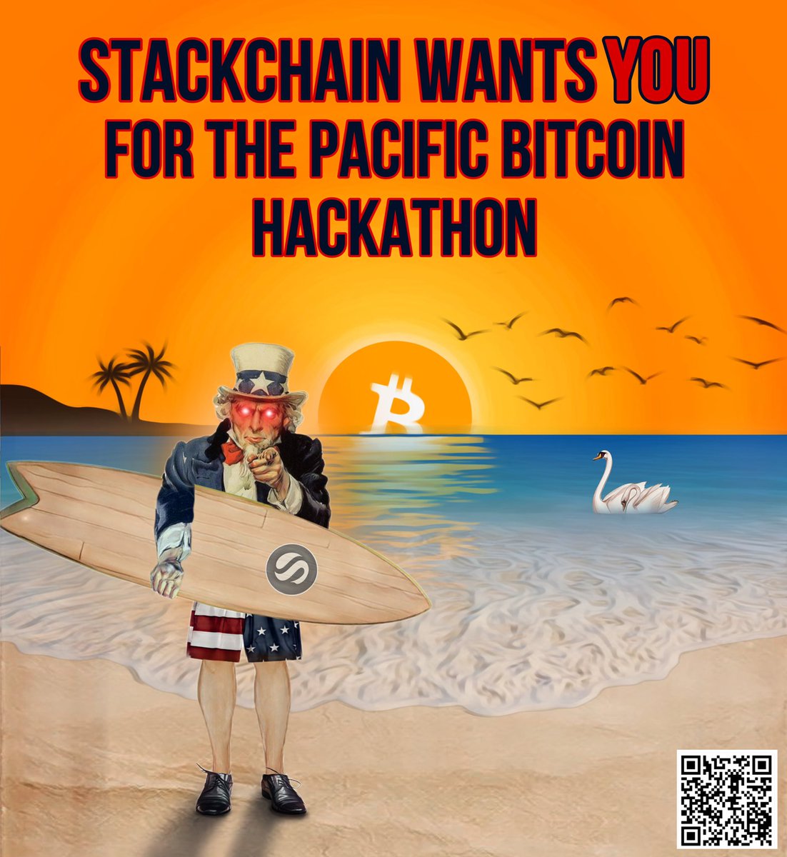 QtheQuant's tweet photo. If you're a developer, Stackchain wants your help at the Pacific Bitcoin Hackathon on Nov. 9th. Bounties are offered to each developer on our team.
Anyone looking to help us recruit can donate to the prize pool using the attached QR #stacks4stackathon https://t.co/6KODAycI2r https://t.co/alfVMA8Kly