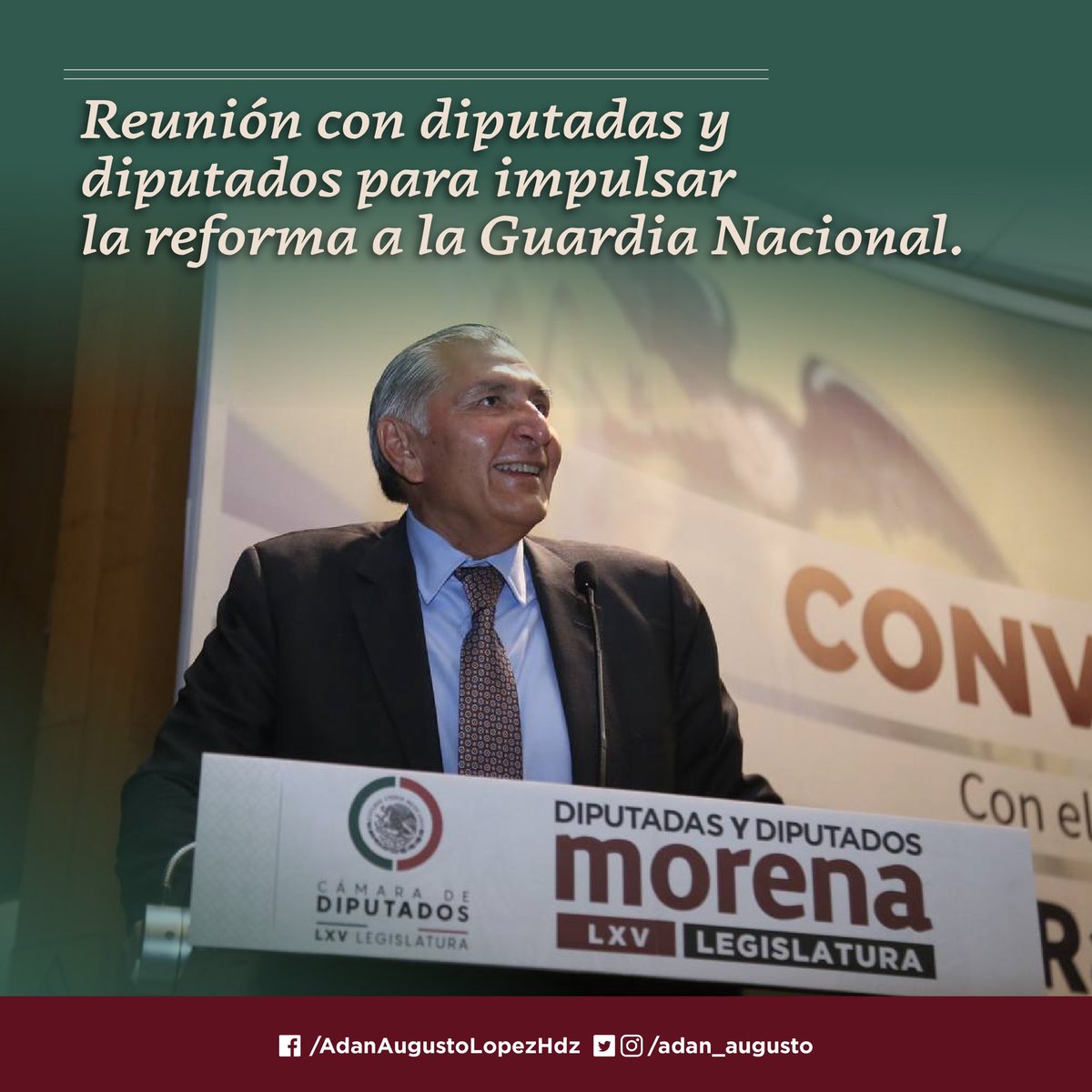 adan_augusto's tweet photo. En encuentro con diputadas y diputados, anunciamos la gira por los Congresos Locales, con el fin de impulsar las adecuaciones a las leyes estatales en materia de seguridad. https://t.co/zKr7tmDj9D