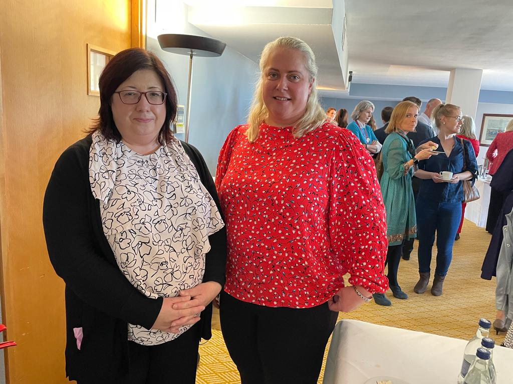 Lovely to catch up in person with colleagues across the sector today at the @hea_irl Implementation Plan launch. Always great to meet with Marian Duggan VP for People, Culture and EDI from @TUS_ie @TUS_EDI who we work with across a number of EDI projects.