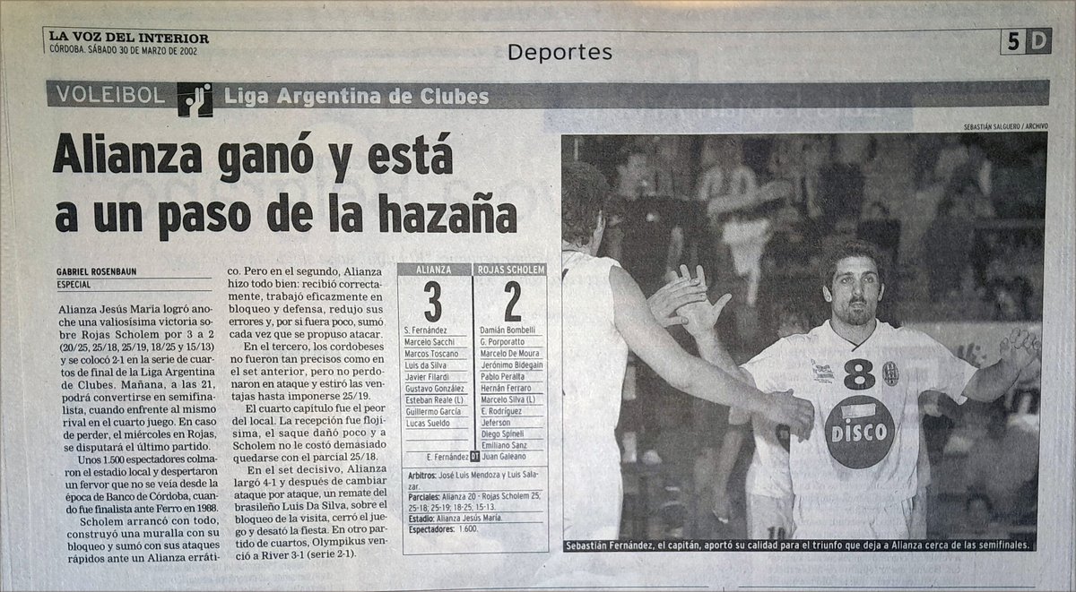 GaboRosen's tweet photo. Más notas en papel de @lavozcomar

📰 @javifilardi, en Alianza, contra Scholem de Porporatto (y el mago @hferraro, por ejemplo)

😉 También, frente a equipos dirigidos por Fabián Armoa (luego, multicampeón con UPCN 🏆) y @marcemendez1964 (el entrenador del bronce en Tokio 🥉🇦🇷) https://t.co/KMIiEANdQO