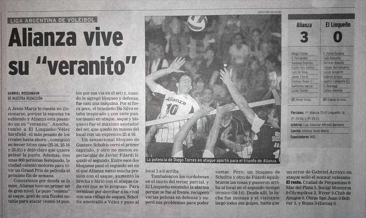 GaboRosen's tweet photo. Más notas en papel de @lavozcomar

📰 @javifilardi, en Alianza, contra Scholem de Porporatto (y el mago @hferraro, por ejemplo)

😉 También, frente a equipos dirigidos por Fabián Armoa (luego, multicampeón con UPCN 🏆) y @marcemendez1964 (el entrenador del bronce en Tokio 🥉🇦🇷) https://t.co/KMIiEANdQO