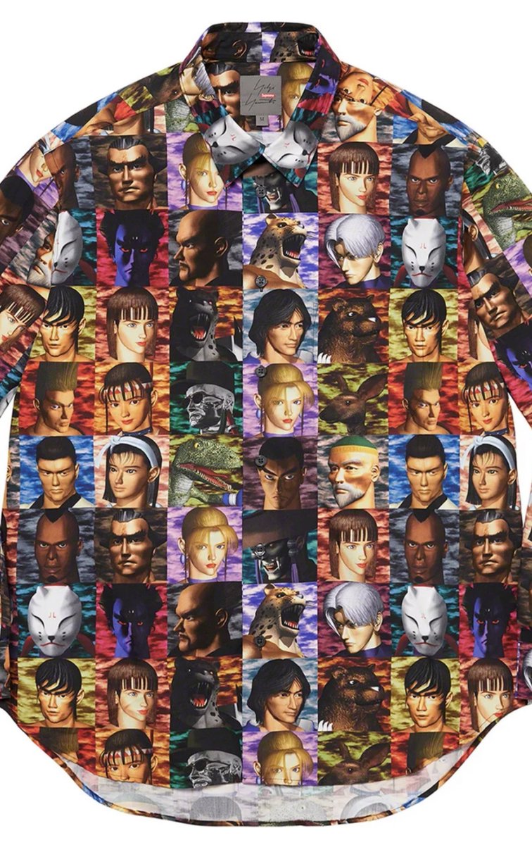 ModernNotoriety's tweet photo. Tekken x Supreme Button up goes hard https://t.co/uhLYQnotB1