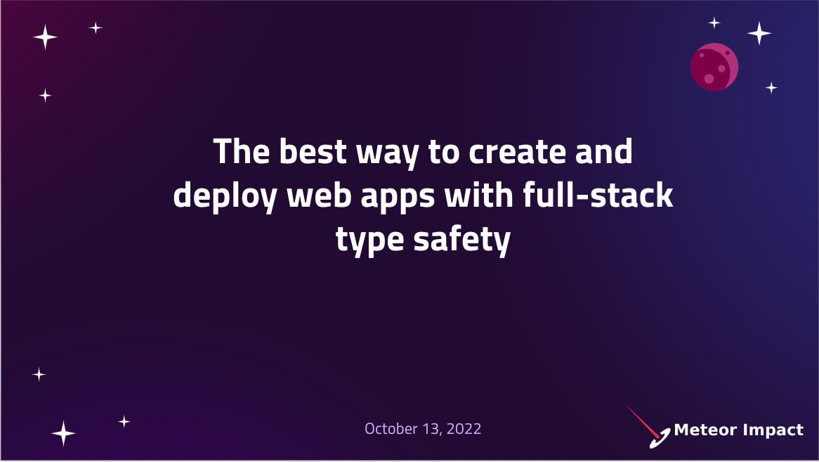fredmaiaarantes's tweet photo. In 45 minutes, @gab_grubba and I will talk about the best way to create and deploy web apps with full-stack type safety!

Check our agenda and join us!
https://t.co/hK94A6CQBm

#javascript #meteorjs #meteorimpact

cc @sseraphini @bolha_dev https://t.co/2zTGL3jKFj