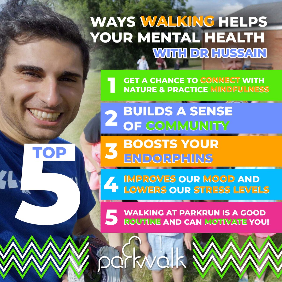 parkrun UK (@parkrunuk) on Twitter photo GP, TV doctor and triathlete <a href="/zubaidihussain/">Dr Hussain Al-Zubaidi</a> joins us to pick his top five ways walking helps your mental health.
Read Dr Hussain's full top five reasons 👉 parkrun.me/c8v70
🌳 #loveparkrun #parkwalk GP, TV doctor and triathlete <a href="/zubaidihussain/">Dr Hussain Al-Zubaidi</a> joins us to pick his top five ways walking helps your mental health.
Read Dr Hussain's full top five reasons 👉 parkrun.me/c8v70
🌳 #loveparkrun #parkwalk