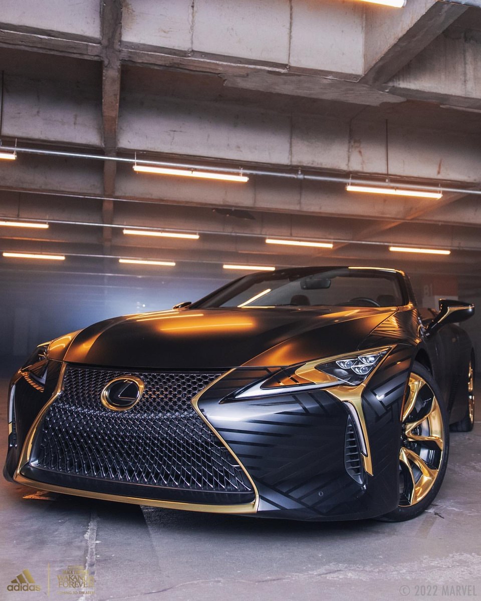 TustinLexus's tweet photo. #WakandaForever-inspired #LexusLC Convertible created by #Lexus, #Marvel, and #adidas Football US! #LC500 #LCConvertible #BlackPanther https://t.co/vNXhZ0Oibw