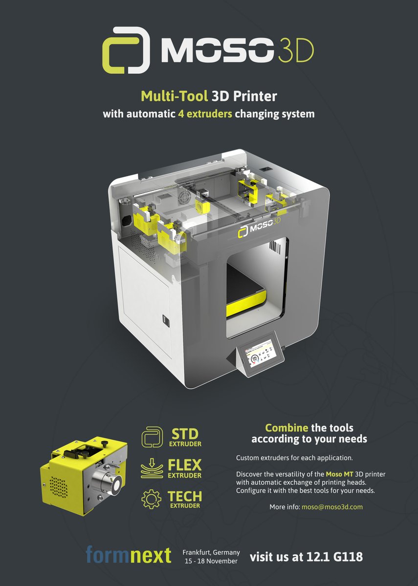 Moso3D's tweet photo. We’re getting excited to showcase our 3D printing solutions at Formnext 2022, and it’s just around the corner.
Do you want to know more about our 3D printers? Attend for free, just send us an email and we will book an appointment. moso@moso3d.com

#Formnext #3dprinting #moso3D https://t.co/Wv6h22zzvm