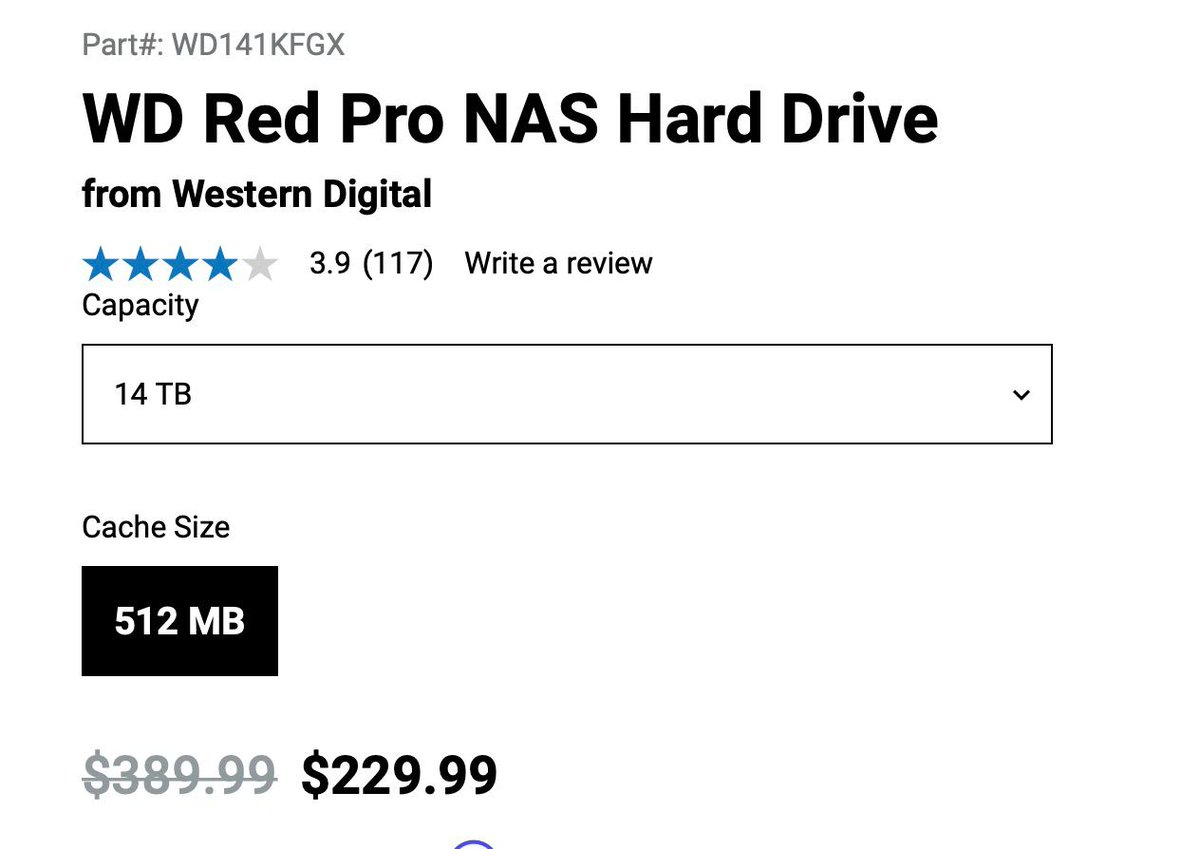 scIsNotCnsprcy's tweet photo. WD is manipulating customers again. First SMR, then TBW on Red Plus series, and now a price changing in the official store depending on the browsing history. Seriously?

cc: @westerndigital @WesternDigiCare https://t.co/PxvZKCukg4