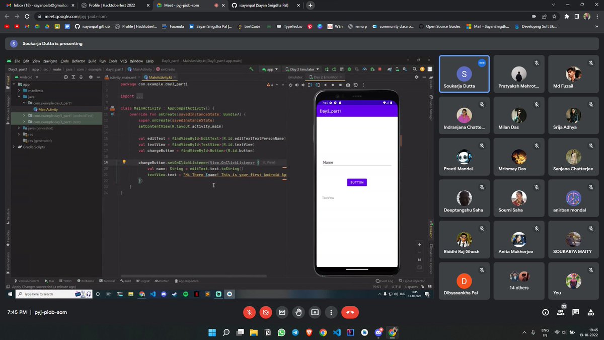 sayanstwt's tweet image. #AndroidComposeCamp Day3 
Learned about UI Layers and Layouts in Android Studio📱
 Built a Calculator App
Thanks to 
@GDSC_UEMK 
@md_fuzail_7201 
 for the wonderful session💟💟
#googledeveloperstudentclub  
@GoogleDevsIN 
#GoogleDeveloperStudentClubs