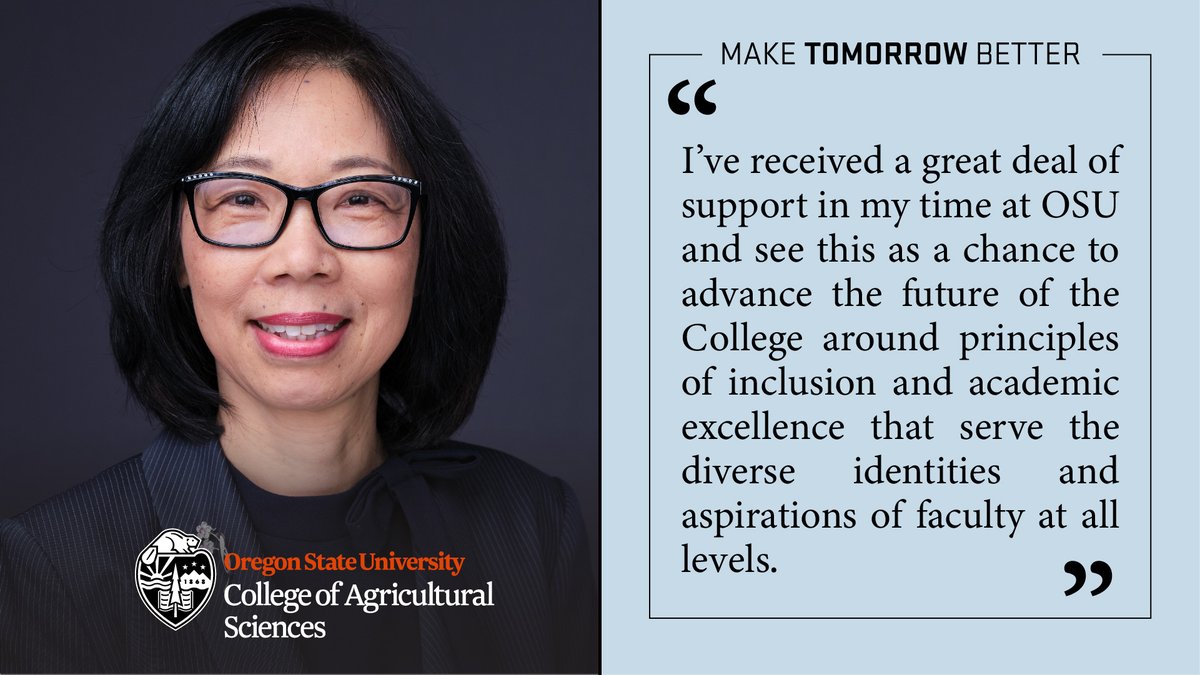 Dr. Yanyun Zhao is the Associate Dean of Faculty of Affairs <a href="/OSUAgSci/">OSU Ag Sciences</a>. Renowned internationally for her work in #sustainable food packaging and reduction of food waste, Dr. Zhao is advancing #inclusive opportunities for #faculty. More about #DEI <a href="/OSUAgSci/">OSU Ag Sciences</a>: beav.es/ibe