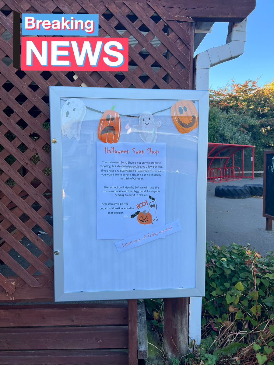 WMPrimCommunity's tweet photo. Just showing off our new outdoor notice boards. Please keep an eye on them for school events and updates. Tomorrow morning is your last chance to donate Halloween costumes @WMPrimary https://t.co/7CqqEGEWpJ