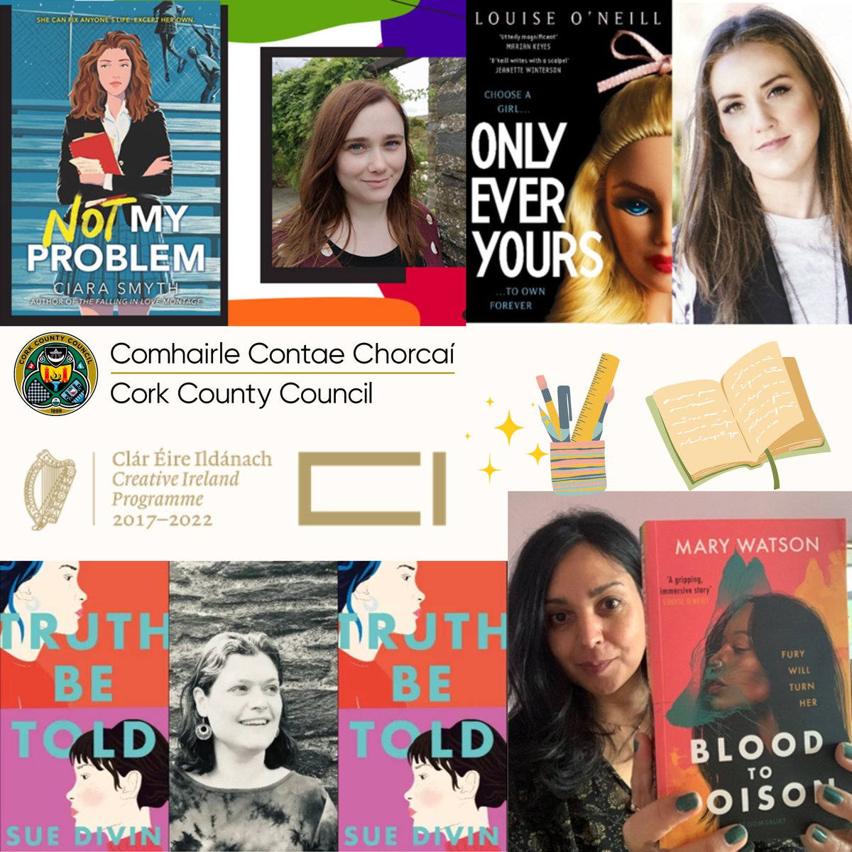 corkcolibrary's tweet photo. Our #TeenLiteratureFestival is back for 2022! ✨
As well as #OneCountyOneBook events, students & YouthReach members will get the chance to meet authors & attend writing workshops ✏️
Full press release at https://t.co/jhmXeKenlJ
For more info email schools.library@corkcoco.ie https://t.co/5T7PzOmyFR