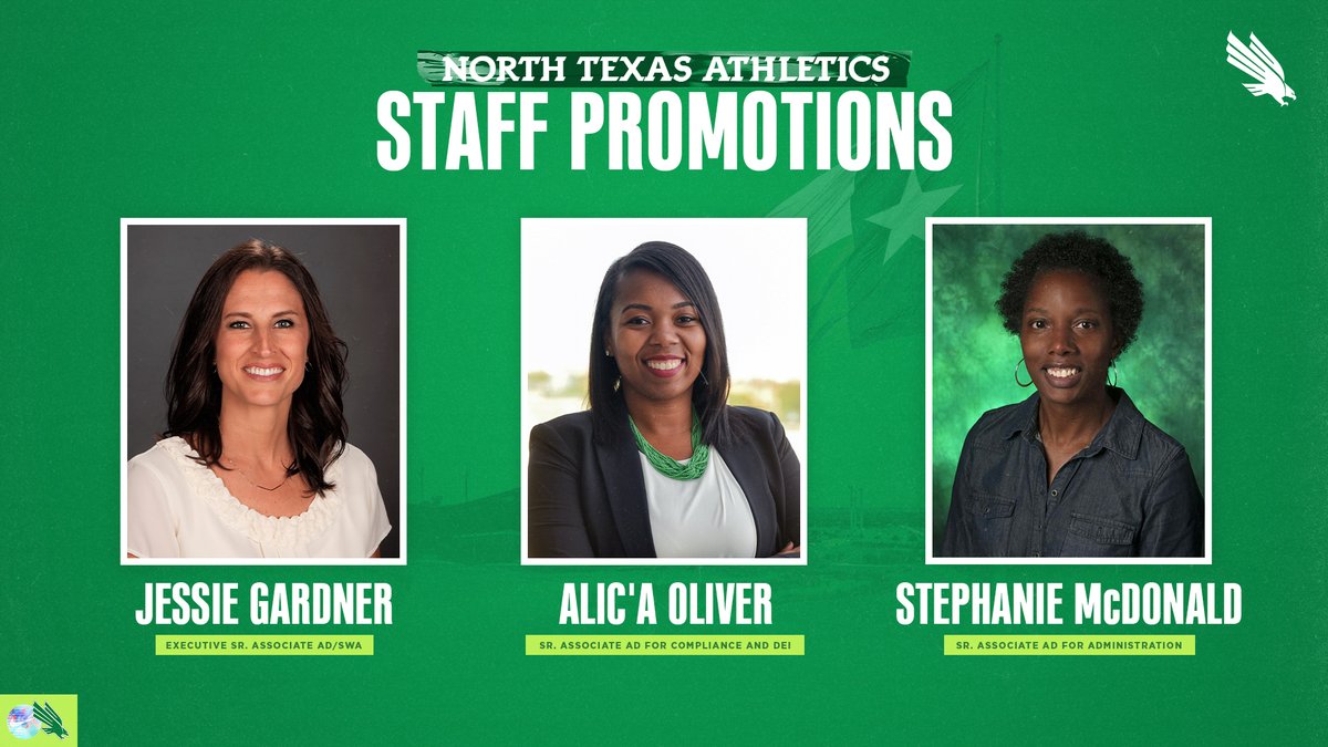 MeanGreenSports's tweet image. ‼️ @wrenbaker 𝗔𝗻𝗻𝗼𝘂𝗻𝗰𝗲𝘀 𝗣𝗿𝗼𝗺𝗼𝘁𝗶𝗼𝗻𝘀 𝗮𝗻𝗱 𝗦𝘁𝗮𝗳𝗳 𝗔𝗱𝗱𝗶𝘁𝗶𝗼𝗻 ‼️

Congratulations to Jessie, Alic'a and Stephanie! 👏👏👏

➡️ northtex.as/3Vq3KvB

#GMG 🟢🦅