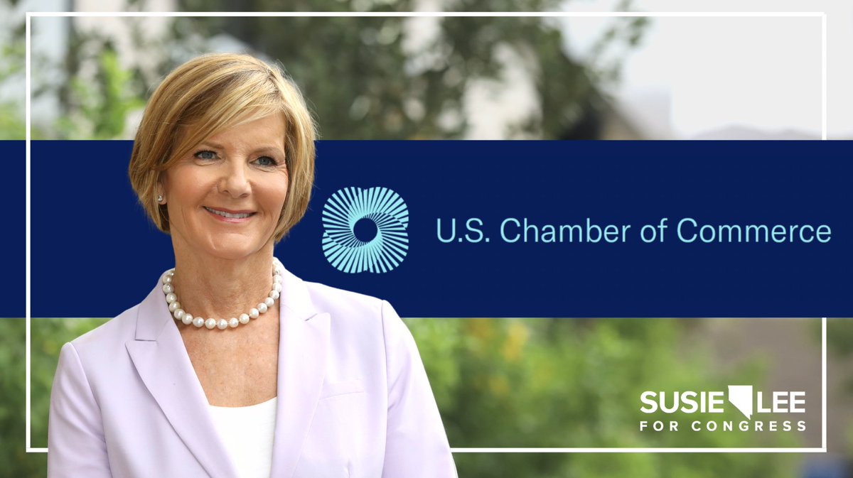 SusieLeeNV's tweet photo. I’m beyond honored to again have the endorsement of the @USChamber. I pride myself on being a pragmatic leader who works diligently across the aisle, and I will continue to support Nevada’s small businesses and take necessary steps to strengthen our economic growth. https://t.co/YKw6HOZncy