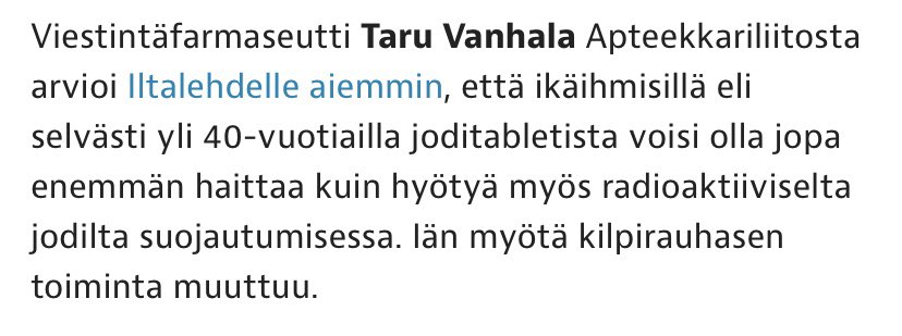 tunninen's tweet photo. Nyt alkaa tämä joditablettikohu mennä tunteisiin… #jodi #ikäihminen https://t.co/uir8fe01po
