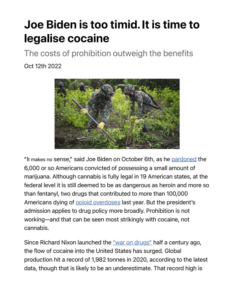 petrogustavo's tweet photo. Editorial de "The Economist", en donde se menciona nuestra estrategia sobre las drogas y los cambios de política en los EEUU. https://t.co/RkMwIaq1zP