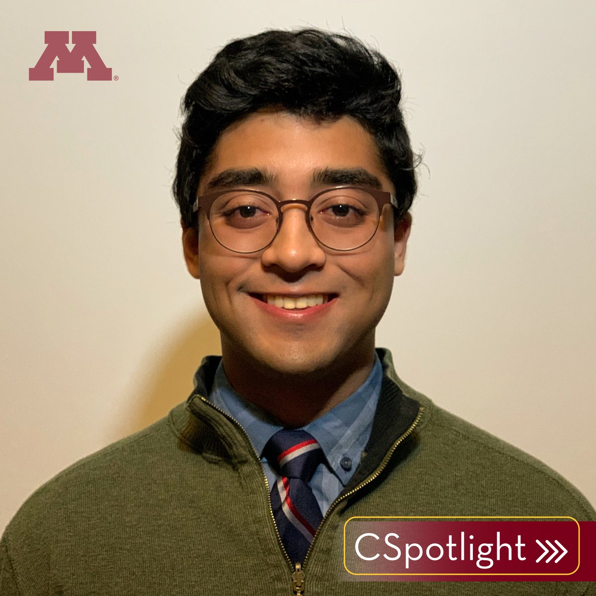UMNComputerSci's tweet photo. #CSpotlight: Razeen Ahmad
@UMNhonors student Razeen Ahmad is pursuing a double major in computer science and finance. Learn more about how he is merging his interests!
https://t.co/XNOxLnfkYB
#CSCICommunity https://t.co/wWsMPpVxyV