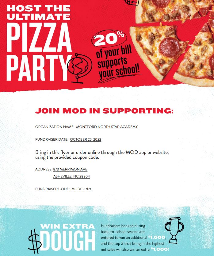 Mention MNSA at MOD Pizza Oct. 25th to support our school! #MontfordNSA #acscougarpride