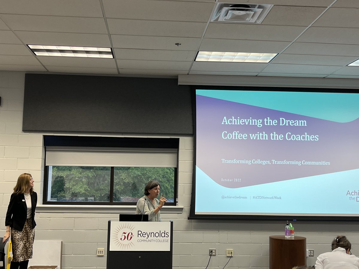ReynoldsCollege's tweet photo. Lots of great energy in the room this morning for Achieving the Dream - Coffee with the Coaches! #ATDNetworkWeek @AchieveTheDream https://t.co/jiLtCJ2soV