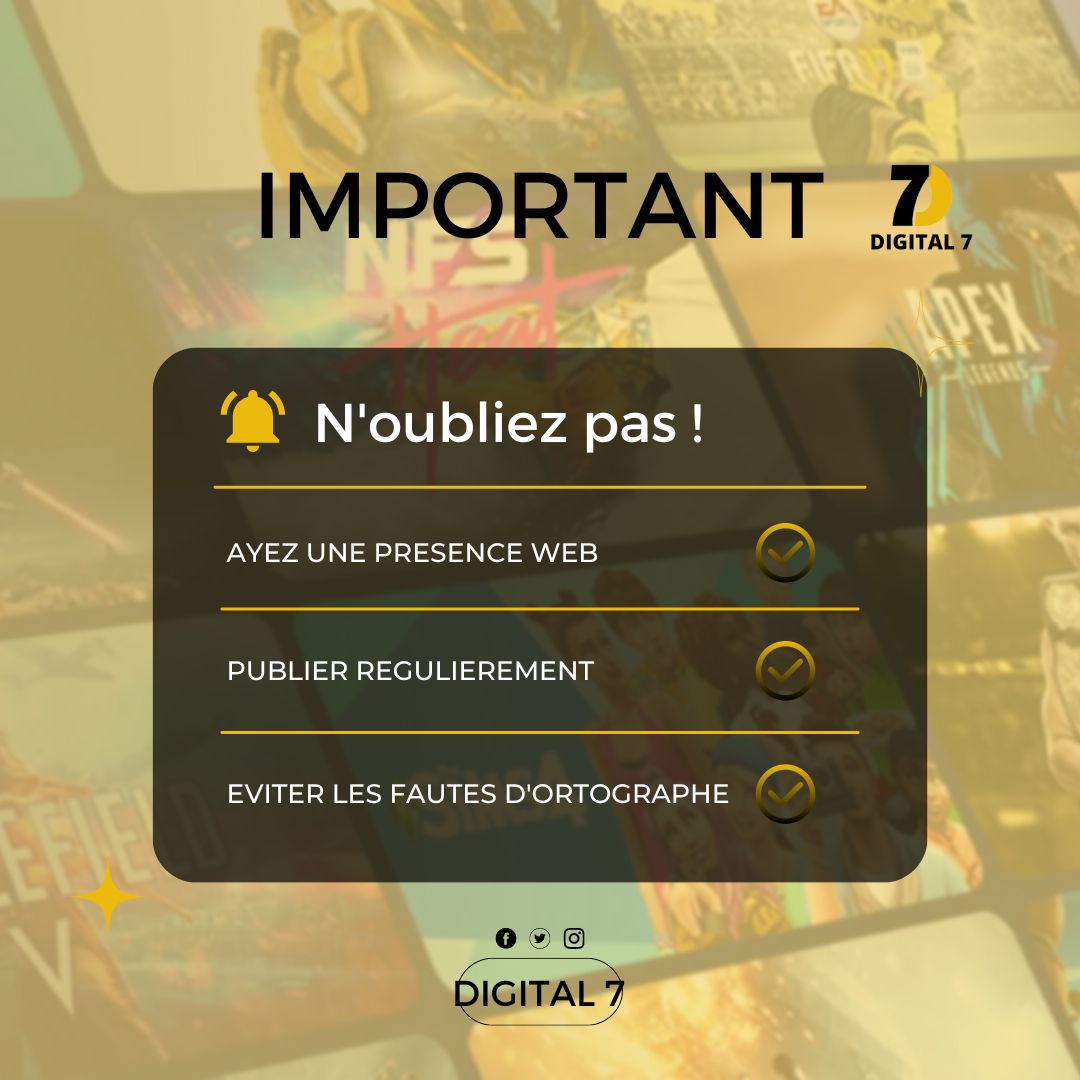 digitalsept's tweet photo. Avez-vous une présence sur le #web ? Publiez-vous régulièrement ? Avez-vous évité les fautes d'orthographe dans vos posts ? C'est le moment de revoir votre présence sur le Web. Assurez-vous que vos publications sur les médias #sociaux sont soignées et #professionnelles.
#digital7 https://t.co/2uofpMNUBJ