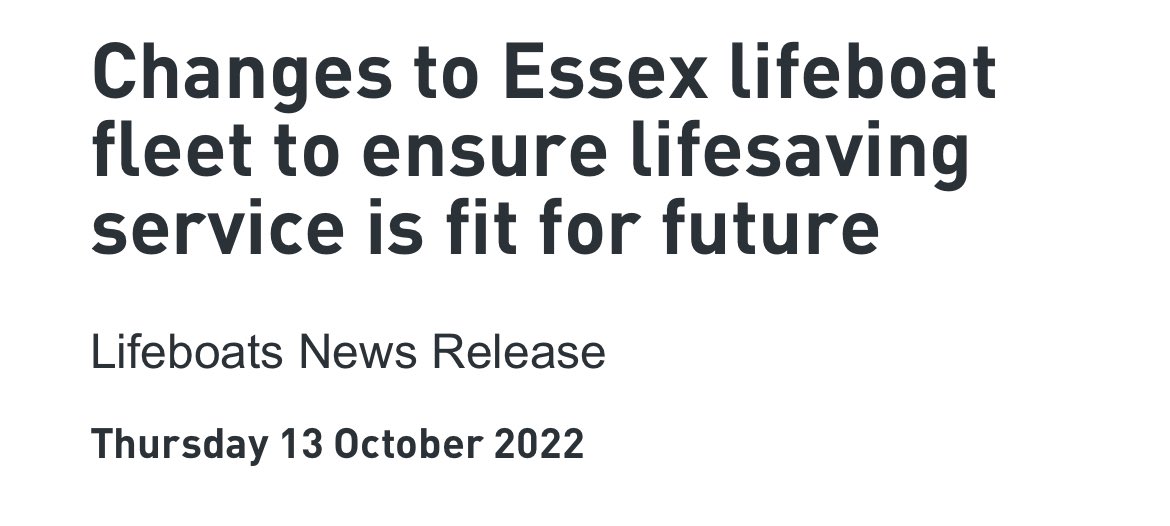 Please take the opportunity to read the following announcement from the RNLI and the forthcoming changes planned for Walton &amp; Frinton Lifeboat Station.

rnli.org/news-and-media…