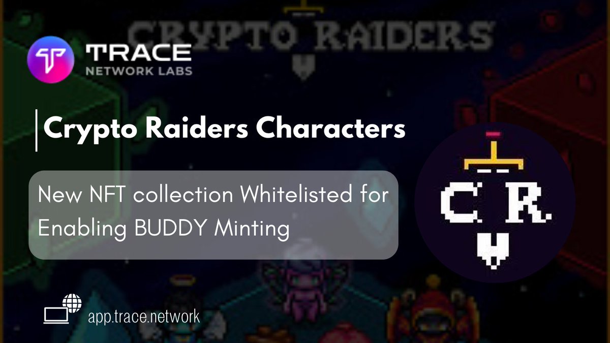 crypticRizu's tweet photo. An all new Trace NFT Gateway integration🥳

The Integration with @crypto_raiders, unlocks #BUDDY #Avatar minting on the #Trace App for #CryptoRaiders holders.

Mint Here: https://t.co/jXpaEUdeCv

#LifestyleInMetaverse #LifestyleWithBUDDY https://t.co/Iv3LF4GI2E