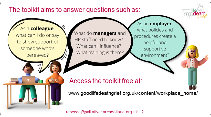 Palliative_Scot's tweet photo. Poster 43 #SPPCPosterParade22 Scottish Bereavement Friendly Workplaces Toolkit @RebPatter @LifeDeathGrief @Palliative_Scot [ 
 this poster is a personal favourite... ;-)  ] https://t.co/T82lg2JnQc