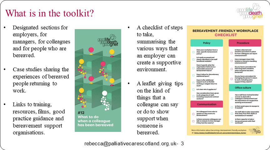 Palliative_Scot's tweet photo. Poster 43 #SPPCPosterParade22 Scottish Bereavement Friendly Workplaces Toolkit @RebPatter @LifeDeathGrief @Palliative_Scot [ 
 this poster is a personal favourite... ;-)  ] https://t.co/T82lg2JnQc