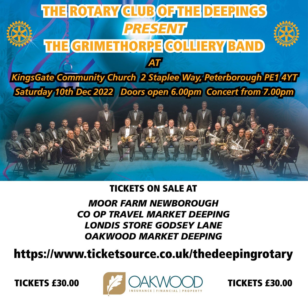 𝗢𝗮𝗸𝘄𝗼𝗼𝗱 are proud headline sponsors of the 𝗗𝗲𝗲𝗽𝗶𝗻𝗴'𝘀 𝗥𝗼𝘁𝗮𝗿𝘆 𝗚𝗿𝗶𝗺𝗲𝘁𝗵𝗼𝗿𝗽𝗲 𝗖𝗼𝗹𝗹𝗶𝗲𝗿𝘆 𝗖𝗵𝗿𝗶𝘀𝘁𝗺𝗮𝘀 𝗖𝗼𝗻𝗰𝗲𝗿𝘁 𝟮𝟬𝟮𝟮, we have a batch of tickets for sale, pop into the shop to get yours! 🎄 🎁 ☃️ ❄️ 🎅