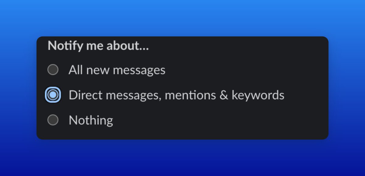 nickjanesdotcom's tweet image. @SlackHQ can you please make the default notifications for channels match the per channel options? 

Per channel you can exclude the here and channel mentions but by default not an option.

What are your slack best practices?

#operations #opsdesign #opsdev #opsdeploy