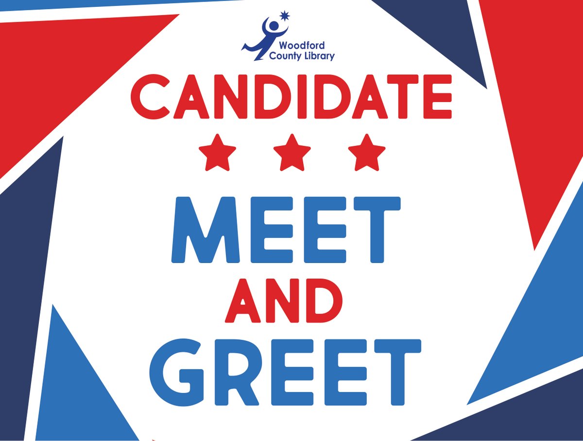 The Library invites the public to attend a meet and greet for candidates running for political office in Woodford County on Monday, October 24 at 5:30pm at the Main Library. Join us to meet and talk with candidates face to face. No sign up necessary.