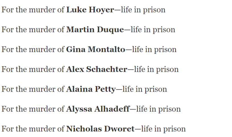 JacquelynMGray's tweet photo. BREAKING: Parkland school shooter Nikolas Cruz receives life in prison for the 2018 shooting that killed 17 students and staff.

The jury concluded that aggravating factors existed in all 17 murders, but in each case, at least one juror found mitigating factors outweighed them. https://t.co/7MNc8SzGiF
