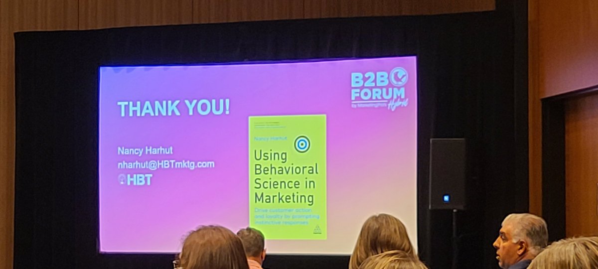 Just watched <a href="/nharhut/">Nancy Harhut</a> at #mprofsb2b and cannot wait to read her book! Awesome!