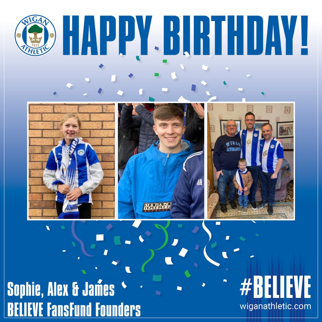 🎂🎉 Happy Birthday to #BELIEVE FansFund Founders Sophie, Alex and James!

🥳 Hope you've had a great day!! 

#wafc 🔵⚪️